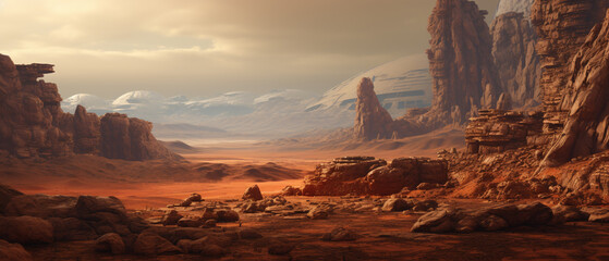 A detailed shot of the martian landscape