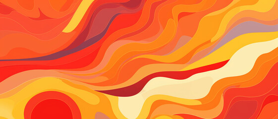 Design an abstract pattern inspired by solar flares and the sun's dynamic energy. Use bold and repetitive shapes to convey the intensity and rhythmic nature of a heatwave.