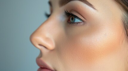 Fototapeta premium Woman Preparing for Rhinoplasty (Nose Job): Cosmetic Nose Surgery