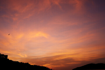 Sunset by the sea in Turkey