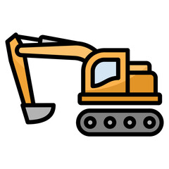 Excavator Icon Element For Design