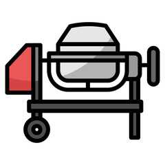 Cement Mixer Icon Element For Design