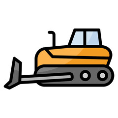 Bulldozer Icon Element For Design