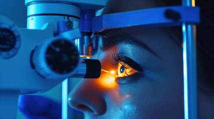 Macro Image of LASIK Eye Surgery: Cornea Reshaping Procedure