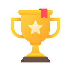 Winner's trophy icon. The golden trophy vector is a symbol of victory in a sports event.