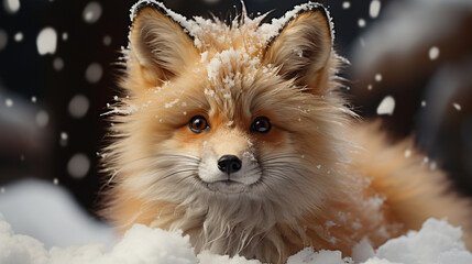 Obraz premium red fox in snow