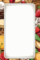 Snacks menu restaurant frame blank