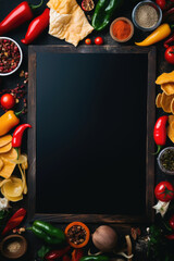 Snacks menu restaurant frame blank