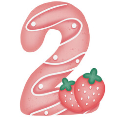 Number and strawberry illustration

