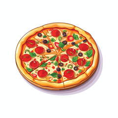 pizza illustration isolated on white background