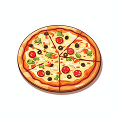 pizza illustration isolated on white background