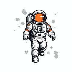 Astronaut and space illustration clipart cute astronaut 