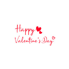 Happy Valentines Day lettering. text on white background. Vector illustration.