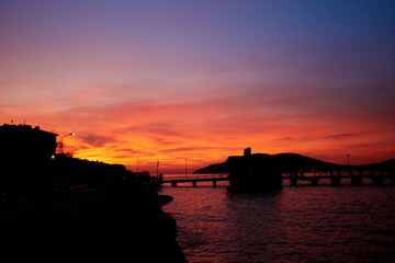 Sunset by the sea in Turkey