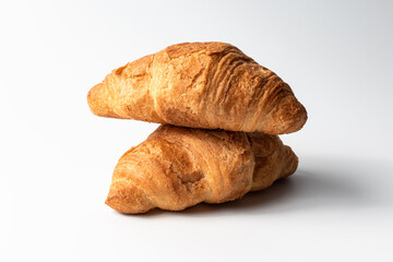 Croissant with stuffing on a white background