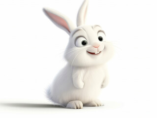 Obraz premium 3d cute arctic hare isolated on white
