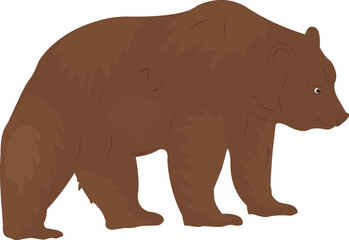 Bear on a white background. Silhouettes of a bear. Design of greeting cards, posters, patches, prints on clothes, emblems. Natural open spaces. Ecology.