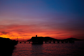 Fototapeta na wymiar Sunset by the sea in Turkey