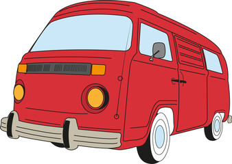 A tourist route. Retro van. Travel van silhouette. Vintage design. Design of greeting cards, posters, patches, prints on clothes, emblems. Summer holidays in the camp.