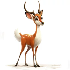 Poster Cute 3D antelope isolated on white © שלמה שטודינר