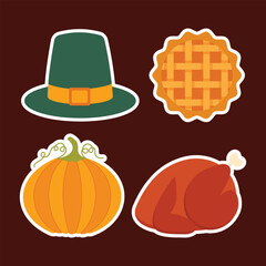 Thanksgiving holiday celebration simple vector art design