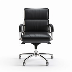 Stock image of a swivel office chair on a white background, functional, versatile seating Generative AI