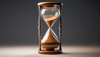 Design an hourglass filled with carbon footprints as the flowing sand, emphasizing the need to reduce carbon emissions to combat global warming.