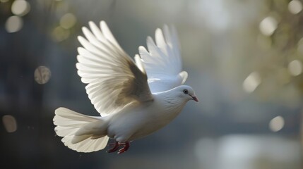 white dove in flying