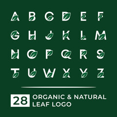 Organic and natural Alphabet Logo Set