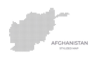 Dotted map of Afghanistan in stylized style. Simple illustration of country map for poster, banner.