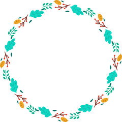 flower frame border wreath hand drawn illustration