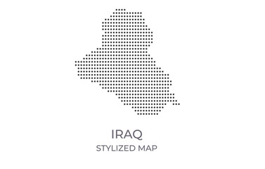 Obraz premium Dotted map of Iraq in stylized style. Simple illustration of country map for poster, banner.