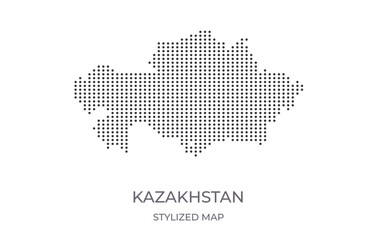 Fototapeta na wymiar Dotted map of Kazakhstan in stylized style. Simple illustration of country map for poster, banner.