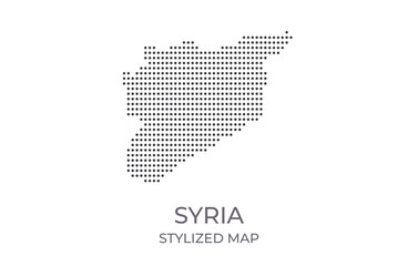 Dotted map of Syria in stylized style. Simple illustration of country map for poster, banner.