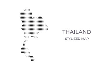 Dotted map of Thailand in stylized style. Simple illustration of country map for poster, banner.