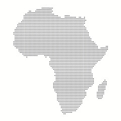 Dotted map of Africa in modern style. Stylized map of Africa in minimalistic modern style