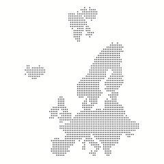 Dotted map of Europe in modern style. Stylized map of Europe in minimalistic modern style