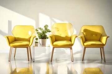 yellow chairs and table