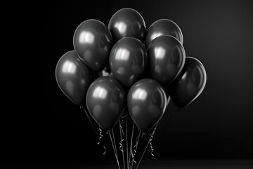black balloons on black