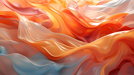 Obraz premium Vibrant abstract composition with swirling peach fuzz and blue hues, suggesting a dynamic interplay of colors and energy.