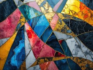 Abstract minimalist geometric marble agate luxury wallpaper background pattern. Mosaic dendritic lines.