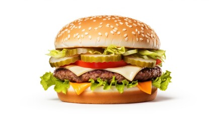big hamburger,Fast food isolated on white,fast food