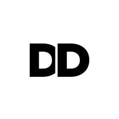 Letter D and D, DD logo design template. Minimal monogram initial based logotype.