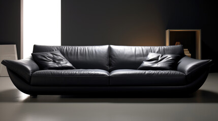 black  leather sofa