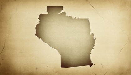 map wisconsin of america on the old faded paper