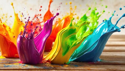 set of colorful paint 3d splash isolated element on the background generative ai high quality illustration