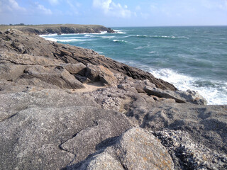 France. Brittany, Quiberon Peninsula, Atlantic Ocean, panorama