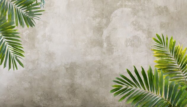 abstract tropical leaf on concrete grunge wall floral background design for wallpaper photo wallpaper mural card postcard