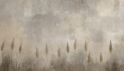 reed painted on a grunge concrete wall design for wallpaper photo wallpaper mural card postcard illustration in the loft classic modern style