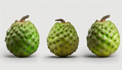a collection of soursop isolated on a background generative ai